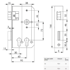 Amf 140d/142d Poortslot Voor Dubbele Euro Profielcilinder