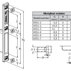 Sobinco 8351 Middensluitplaat Met Kom - Reeks 8400 & 8600